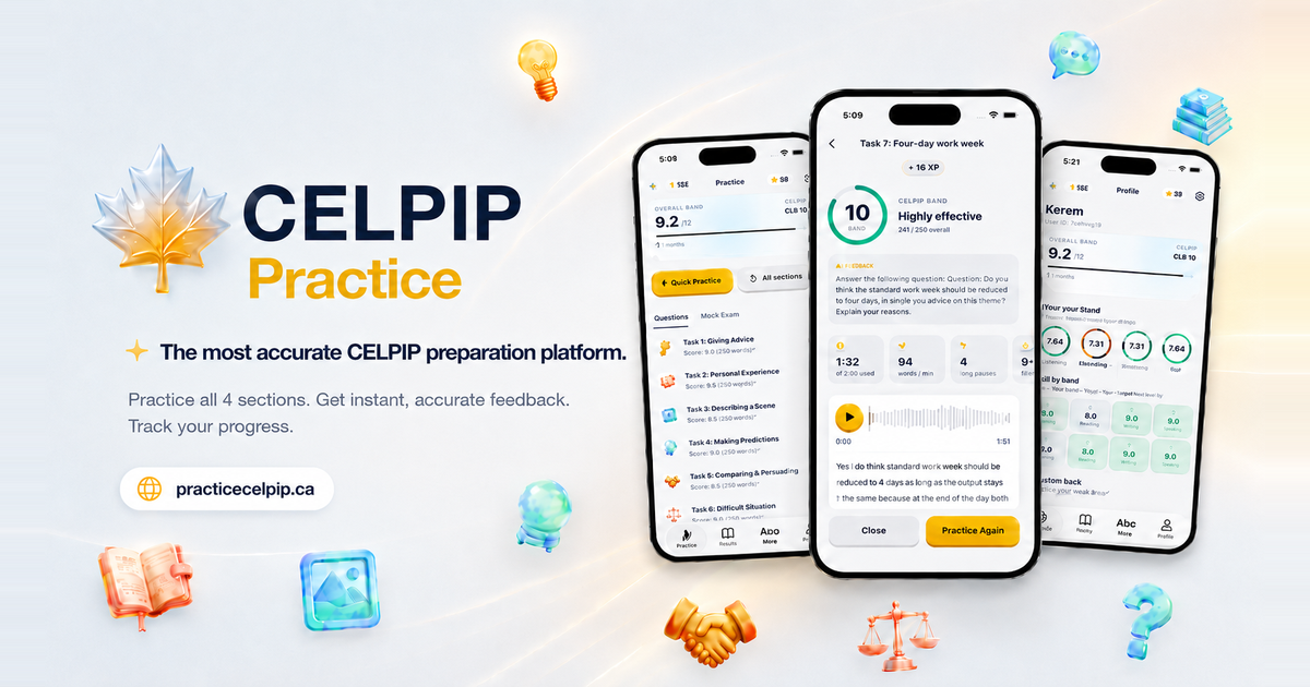 Practice Scenes Celpip.me alternative: realistic CELPIP practice (2026)